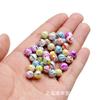 Cuentas sueltas acrílicas de 8 mm con efecto de onda de agua, mezcla de colores, hechas a mano, con cuentas, impresas y teñidas, cuentas de agujero recto, accesorios de material para cadena de teléfono móvil DIY