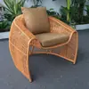 Conjunto de Sofá de Rattan Nórdico para Exterior para Pátio, Varanda Externa, Terraço, Cadeira Sofá de Lazer à Prova d'Água e Resistente ao Sol