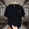 Estilo Guochao algodão puro plus size estampado grafite high street unissex T2026 verão moderno estiloso versátil casal manga curta