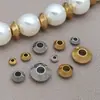 Ábaco de Acero Inoxidable Cuentas de Platillo Volador Cuentas Curvas Cuentas Espaciadoras Chapadas en Oro al Vacío Cuentas de Posicionamiento Pulsera DIY Collar Accesorios de Joyería