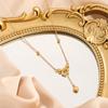 Nuevo Collar Princesa de Escape Femenino Lazo Amor 18k Chapado en Oro Sin Decoloración Elegante Celebridad Cibernética Cadena para Clavícula de Acero de Titanio