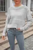 Moda Femenina Nueva Otoño 2026 Suéter de Punto Color Sólido Manga Larga Suéter Pulóver de Canalé para Mujer Tendencia