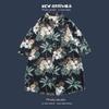 Camisa floral de manga corta para vacaciones de verano en la playa transfronterizas, camisa hawaiana de moda para hombre, camisa holgada de playa para parejas