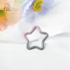 Liga Estrela de Cinco Pontas Macaron Gradiente Fivela de Mola Pingente de Chaveiro Acessórios Pintados DIY Chaveiro Gradiente