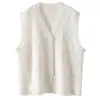 Chaleco de punto versátil de ganchillo tridimensional con cuello redondo, hueco, a la moda, que alarga la figura, para Otoño/Invierno 2026, de nicho francés