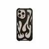 Color Sólido Corte Patrón de Llama Adecuado para Funda de Teléfono Móvil Iphone17Promax Apple 15 Tacto Suave Mate 16 Refrigeración Suave