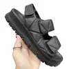 Sandalias Triángulo con Logo de Velcro de Alta Gama Guangzhou, Plataforma de Suela Gruesa, Zapatos Romanos Ultra-Ligeros de Piel de Oveja Pura para Aumentar la Altura para Mujer
