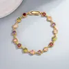 Pulsera de Corazón Simple de Circonita Colorida para Mujer en Otoño e Invierno Diseño de Nicho Pulsera Versátil con Lujo Ligero y Joyería de Alta Gama