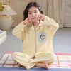 Pijama de Niña con Oso de Dibujos Animados 2026 Nuevo Conjunto de Ropa para el Hogar de Manga Larga de Algodón Puro para Niñas de Escuela Secundaria