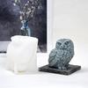 Nuevo molde de vela de aromaterapia con forma de búho tridimensional grande 3D transfronterizo para hornear pasteles, molde de silicona de yeso
