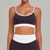 Sujetador de Yoga Color-Block Color Hoja de Otoño con Acabado de Alta Gama, Espalda Hermosa en Forma de U, Adecuado para Deportes, Correr, Fitness y Yoga 6211