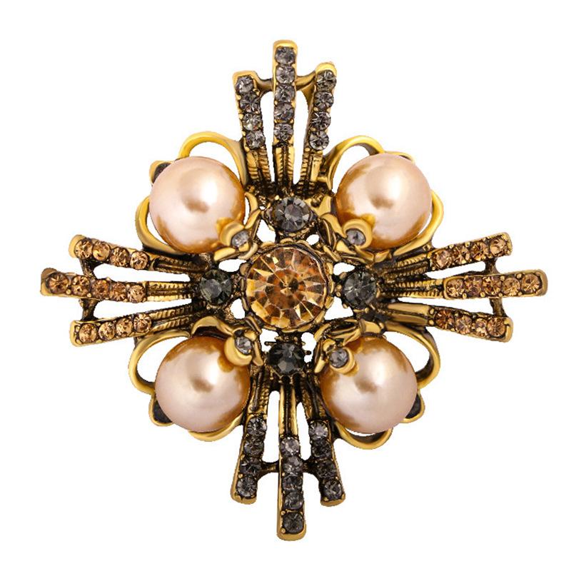 珍珠十字架胸针-1