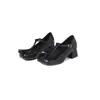Zapatos Mary Jane retro estilo francés de punta fina y tacón grueso con tira en T y flecos, zapatos planos de punta cuadrada y tacón medio para mujer, disponibles en AliExpress