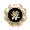 Botón Metálico Redondo Estilo Retro con Puntos y Flor de Rosa para Suéter, Cárdigan, Botón de Traje, Ropa Exterior de Cuero, Botón Decorativo
