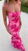 GY25174 Vestido de Moda com Alça no Ombro, Sexy, com Flores Estereoscópicas, Novo Produto para o Verão de 2024
