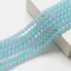 Douyin Doble Color Imitación Jade Blanco Vidrio Redondas Sueltas Accesorios DIY Material para Cuentas Pulsera Collar Pendientes