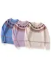 Suéter de cachemira infantil Fair Isle, tejido de punto estilo perezoso de invierno, suéter de punto jacquard engrosado retro unisex