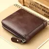 Cartera para Hombre Corta Textura de Cuero Suave Gran Capacidad Anti-Magnética Nuevo Portatarjeta de Licencia de Conducir Cartera de Cuero Multifuncional de Moda