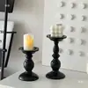 Suporte de vela estilo americano para jantar à luz de velas, copo de vela, decoração de atmosfera, suporte de vela de ferro preto, ornamento artesanal, fornecimento do fabricante