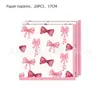 Traje de Fiesta con Lazo Rosa Vajilla de Cumpleaños para Niña Taza de Papel Desechable Servilleta Mantel Individual Charola de Papel Decoración de Fiesta