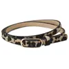 Venta Caliente en el Extranjero Nuevo Estilo Hebilla Falsa Cinturón de Mujer Cinturilla Delgada para Mujer Aspecto de Alta Gama Estampado de Leopardo Negro Versátil Cinturón Fino para Pantalones