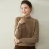 Suéter de Cachemira de Cuello Alto Grueso para Mujer, Jersey de Cachemira Holgado Corto para Otoño e Invierno, Punto de Fondo