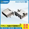 Conector Fêmea Tipo-C 6P/16P Vertical Horizontal Tipo Placa Recuada Conector de Carregamento à Prova d'Água Conector Tipo-C 3.1