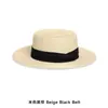 Nuevo Sombrero de Paja Plano Estilo Hepburn para Mujer, Sombrero de Sol Tejido de Ala Ancha para Vacaciones de Verano en la Playa