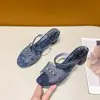 Sandalias de strass de alta gama transfronterizas, zapatos de cristal para mujer, zapatos de trabajo, sandalias de tacón alto, sandalias de cuña duraderas para mujer, sandalias slip-on versátiles