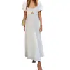 Moda Femenina de Verano 2026 Comercio Transfronterizo Europeo y Americano Vestido Elegante de Color Sólido de Cintura Alta sin Espalda