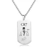 Joyería Popular Europea y Americana Acero Inoxidable Logo de Fútbol de la Espalda de Ronaldo Marca Militar Cadena de Acero de Titanio Accesorios Versátiles para Hombres Colgante
