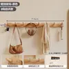 Perchero de pared de madera maciza, gancho de pared sin taladro detrás de la puerta, perchero multifuncional para dormitorio, recibidor y pasillo