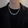 Colar de Aço Titânio para Homens, Pingente de Letra Tendência Hip-Hop, Corrente de Suéter Estilo Coreano, Colar Longo Estilo Luxo Leve, Atacado de Joias
