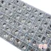 Joias para Nail Art Quadradas Grossas de Canto Reto, Diamante Colorido Multifacetado Brilhante com Fundo Pontiagudo, Acessórios de Unha de Diamante Quadrado Grande de 10mm