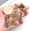 Notas Musicais Verdes Antigas Instrumentos Musicais DIY Acessórios para Joias de Liga de Zinco Colar Pulseira Brincos Pingente Venda Quente Transfronteiriça
