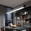 Lustre de madeira maciça para sala de chá estética da Dinastia Song, luminária linear em tira estilo mid-century de designer para restaurante, escritório comercial, recepção