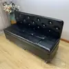 Taburete Sofá Almacenamiento Simple de Cuero con Respaldo, Taburete de Almacenamiento para Dormitorio, Apartamento Pequeño, Taburete Sofá para Salón de Belleza, Se Puede Usar como Taburete para Cambiarse los Zapatos