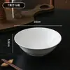 Platos blancos de cerámica estilo occidental, platos de porcelana de hueso, platos redondos de cerámica de grado comercial para bistec, platos para servir, platos hondos, platos planos y tazones blancos de cerámica para arroz