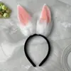 Diadema con orejas de conejo peludas para mujer, horquilla, accesorios para el cabello, tocados, simulación de orejas de bestia, gato, perro, divertido, Navidad