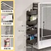 Armario con Espejo para Baño Estante Artefacto de Almacenamiento Lateral Sin Taladro Junto al Armario del Baño Estante para Almacenamiento de Cosméticos Vaso para Enjuague Bucal