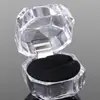 Caja de Joyería Transparente de Plástico Portátil Pequeña Caja Octagonal para Anillos Pendientes Stud Pendientes Colgantes Caja de Empaque para Adornos de Acrílico