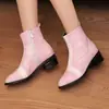 Nuevas Botas Cortas de Serpiente con Costuras Europeas y Americanas Botas Knight de Martins Botas de Tacón Medio Grueso Tallas Grandes 40-50 Botas de Comercio Exterior