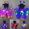 Alas de mariposa luminosas de doble capa LDE, conjunto de tres piezas para niños, accesorios de vestuario de actuación, alas de mariposa de juguete luminosas
