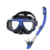 Equipo de buceo: Máscara de buceo de alta definición con graduación y protector nasal integrado, máscara de snorkel para adultos con tubo de snorkel completamente seco