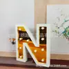Luz de Letra LED de Madera Creativa Iluminación de Letras Inglesas Adornos de Iluminación para el Hogar Artesanías de Madera Luz de Letra