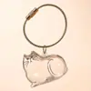 Caja de Almacenamiento Transparente para Pelo de Gato Forma de Huevo Botella Recolector de Pelo de Gatito Mascota Colgante Bolsa de Recuerdo Encanto Llavero