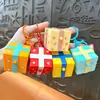 Chaveiro de Caixa Surpresa 3D de Desenho Animado Transfronteiriço Brinquedo de Pegadinha Pingente Divertido para Alívio do Estresse