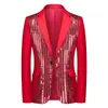 Blazer de Palco Masculino Lantejoujado Traje para Apresentação de Apresentador Cantor Terno Brilhante Masculino da Moda em Várias Cores Em Estoque