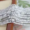 7A turquesa blanca natural cuentas redondas facetadas DIV pulsera semiacabada accesorios de cuentas redondas directo de fábrica