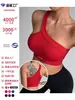 Coletes esportivos femininos sem costura, best-seller transfronteiriço, cor sólida, costela vertical, alça de ombro assimétrica, sem costas, sutiã esportivo para atividades ao ar livre